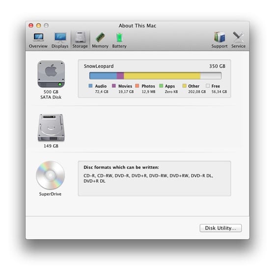 System Information Storage