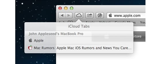 Safari iCloud tabs